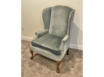 Blue Velvet Wingback Chair