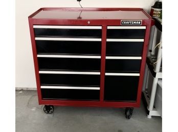 Large Craftsman Tool Cabinet  On Wheels ~ Like New ~ Full Of Tools ~ W/Keys