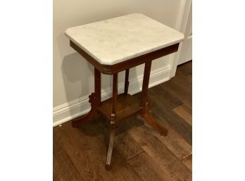 Antique Marble Top Side Table