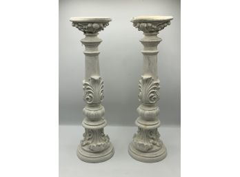 Tall Shabby Chic Candlesticks