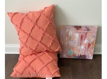 2 Decorative Pillows & Wall Canvas