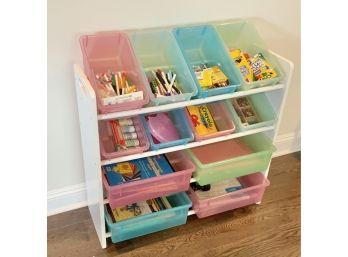 Cubby Organizer Filled With Treasure Trove Of Craft Supplies