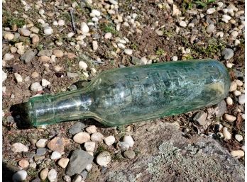 Antique Ross's Belfast Round Bottom Ballast Green Hand Blown Glass Soda Bottle