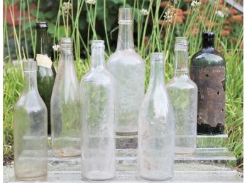 Great Lot Of Antique Bottles - Including Hungarian Apollinaris Medicinal Bottle With Partial Label!