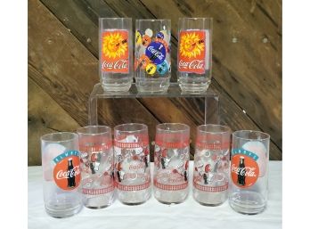 Nine Vintage Coca Cola Tumbler Assortment