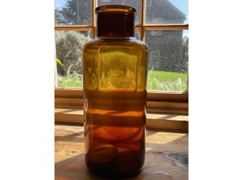 Antique Large Hand Blown- Brown / Amber Embalming Fluid / Apothecary Bottle Lot 6