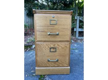 A Two-Drawer Oak Filing Cabinet