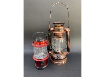 A Pair Of LED Battery-Operated Lanterns