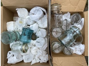 Box Lot: Antique/Vintage Mason Jars #2