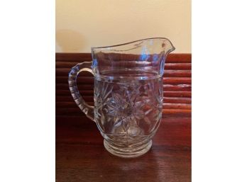 Early American Etched Glass Pitcher