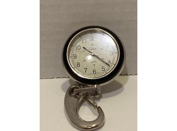 Vintage Silver Tone Collezio Open Face Clip Watch - Needs Battery