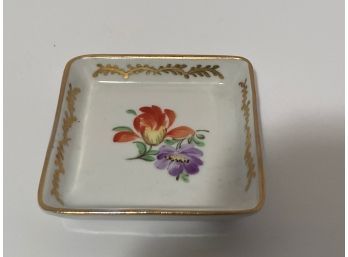 Carl Thieme Dresden Vintage Floral Square Trinket Dish