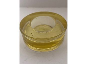 Vintage Vaseline Glass (?) Candle Puck