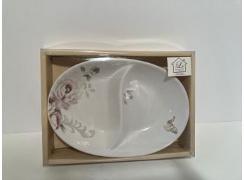 Lorren Home Trends Two (2) Section Oval Bowl (NIB)