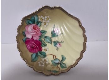 Vintage BB Germany Hand Painted Georgia Rose Shell Dish