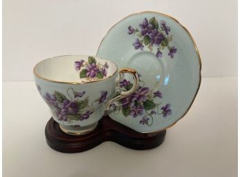 Vintage Paragon China Violets Tea Cup And Saucer Set