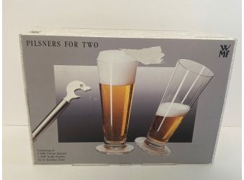 Pair Of Pillsner Beer Glasses (in Box)