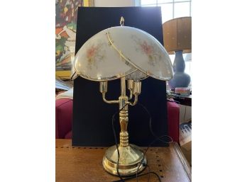 Pretty Lamp With Glass Shade - Needs Repair