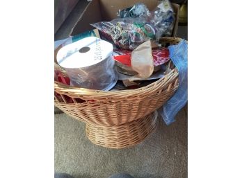 Large Basket With Ribbons