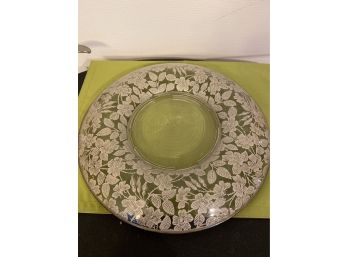 Silver Overlay Glass Platter - Im Not Sure Which Direction Is Up!
