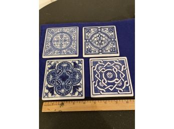 Bombay Company Blue And White Design Ceramic Tiles -
