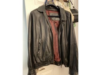 Mens Leather Jacket - No Size Or Brand - Good Condition
