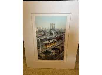 Colorized Brooklyn Bridge Art Print- Damage To Paperback - Not Noticeable From Front
