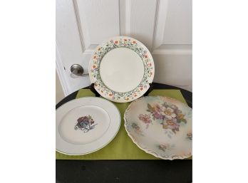 Three Lovely Single Dinner Plates Including Limoges