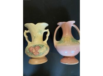 Pair Of Lovely Vintage Hull Pottery Vases