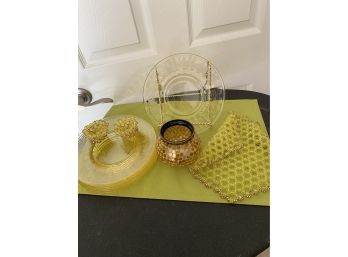Nice! Yellow Depression Glass Plates And More