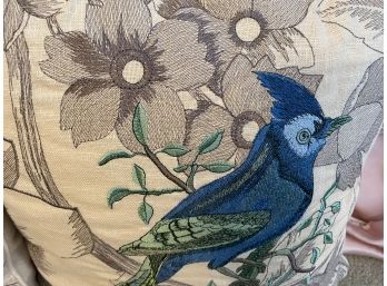 Pair Of Beautiful Embroidered Bird Pillows