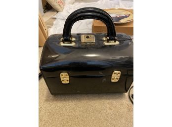 Vinyl Doctors Bag Type Carrying Case Or Jewelry Case