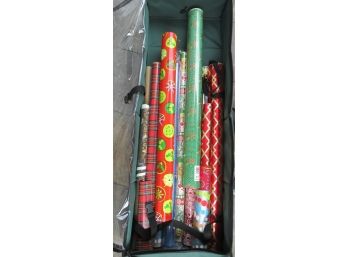 Large Lot Of Gift Wrap With Zippered Storage Bag