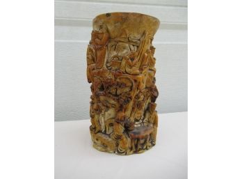 Museum Quality Carved Water Buffalo Horn