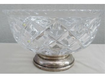 Vintage Cut Glass Bowl On Sterling Silver Base