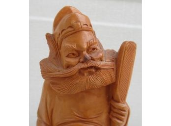 Wood Carving Of Man On Base