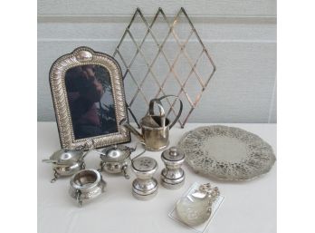 Mixed Lot Silver Plate 10 Piece With Frame