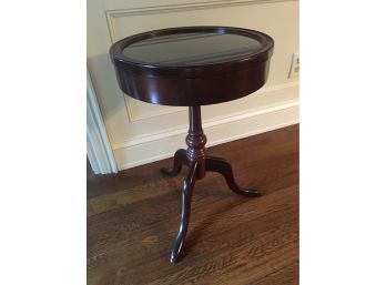 Glass Top  Accent Drum Table By The Bombay  Company.