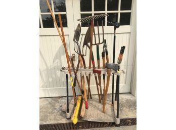 Collection Of Garden Tools And A Garden Tools Caddy.