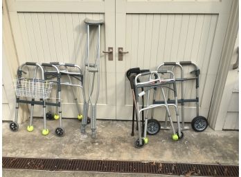 Lot Of Elderlies Assistant Accessories.   Walkers, Canes And More.