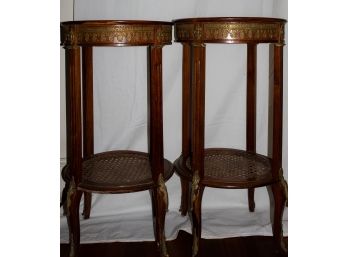 English George II Style Side Tables With Beautiful Brass Accents