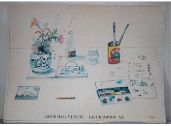 Saul Steinberg Poster Signed And Dated