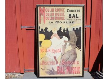 Moulin Rouge Poster By Touluse Lautrec 39.5 X 62.5 Inches