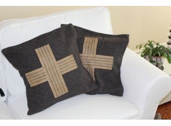 Pai Of Wool & Burlap Pillowcases