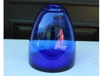 Unique Handblown Cobalt Blue Vase