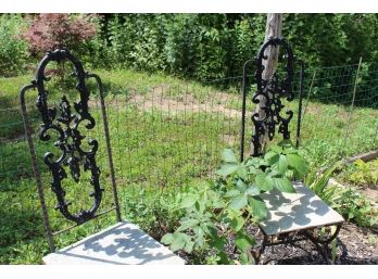 Vintage Ornate Wrought Iron Chairs