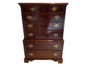 Knob Creek Chippendale Style Chest Over Chest In Cherry Finish