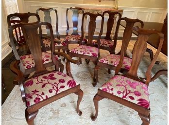 8 Fantastic Henkel-Harris Wild Black Cherry Upholstered Dining Chairs