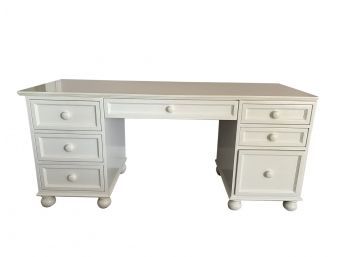 White Painted 7 Drawer Desk Unit 1 Of 2