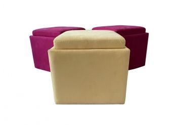 3 American Leather Inc. Uno Ottomans On Casters